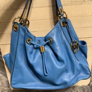 Michael Kors Sky Blue Leather Shoulder Bag